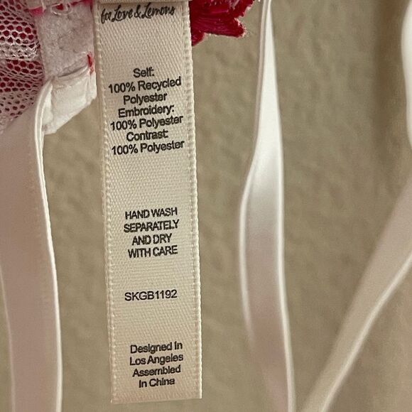 For Love And Lemons Floral Embroidered Garter Belt - Red and White - Picture 4 of 4